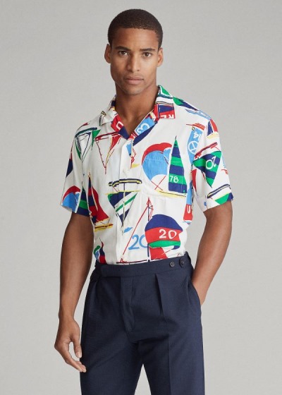 Men's Polo Ralph Lauren Custom Fit Sailboat Shirts | 879356MXQ